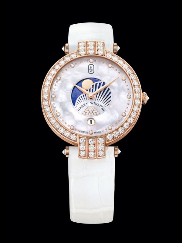 Harry Winston Replica Cheap Super Clone Watches For Men   Rose Gold Pointer Copy Fake Harry Winston Premier 36 Mm Moon Phases 